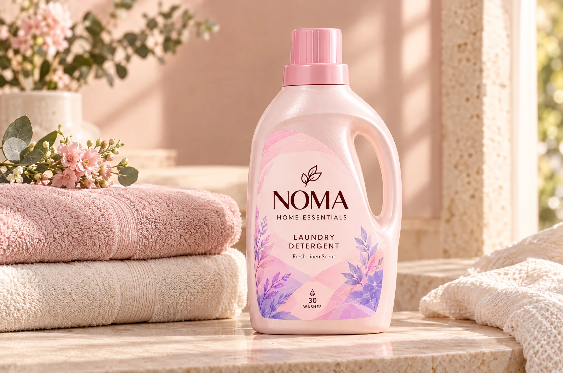 NOMA laundry detergent with soft folded linens